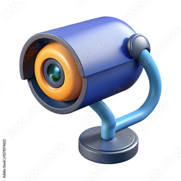 Fototapeta 3D icon style, A surveillance camera, representing monitoring