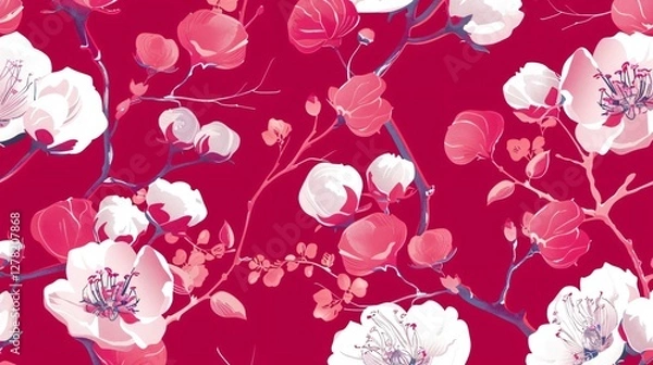 Obraz Vibrant Seamless Pattern with 2023 Color Trend