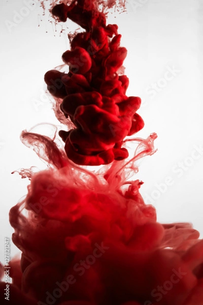Obraz red dye in water