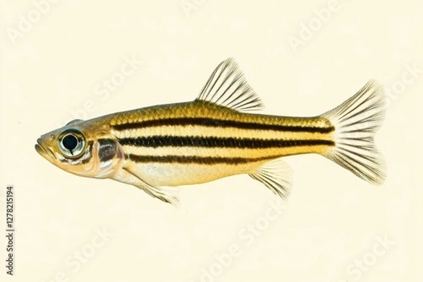 Fototapeta Illustration of a zebra danio showcasing its distinctive stripes
