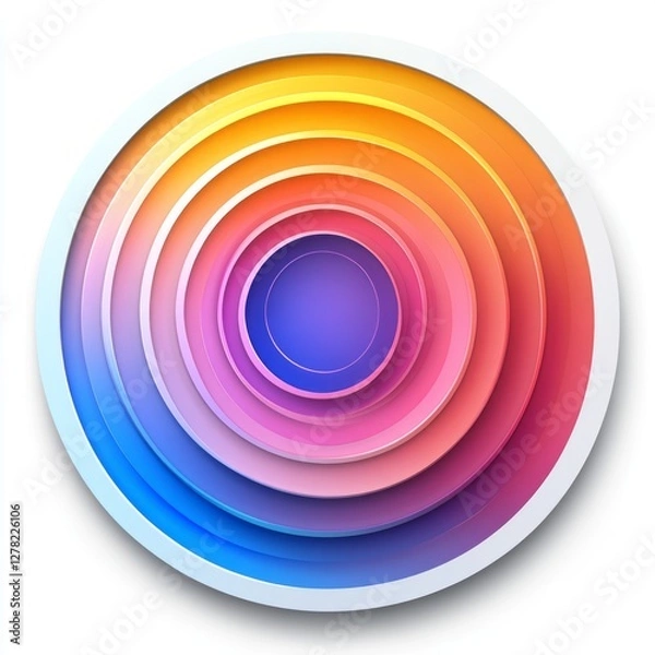 Obraz Colorful Concentric Circles Graphic Design