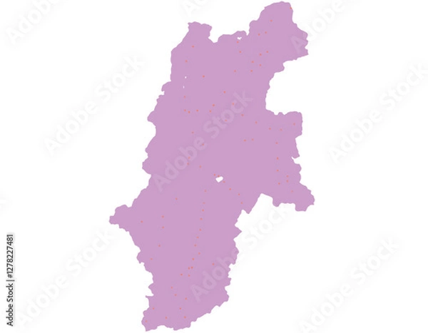 Fototapeta 長野県　地図　紫　斑点　イラスト