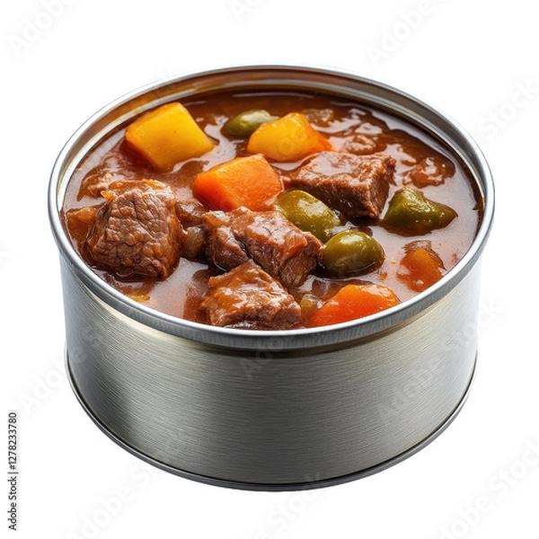 Fototapeta Hearty Beef Stew in a Convenient Can