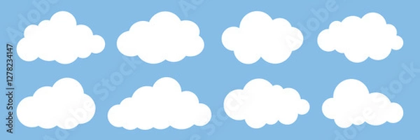 Fototapeta Simple outlined cloud illustration.