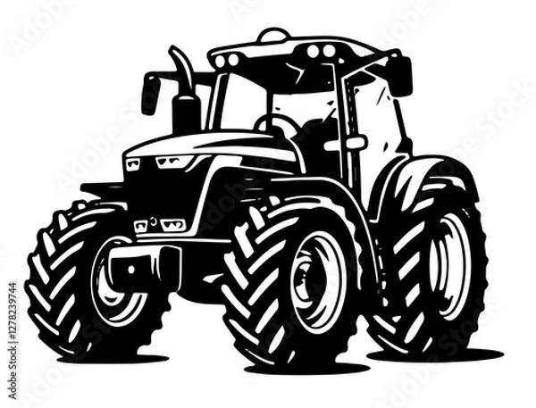 Obraz tractor on a white background