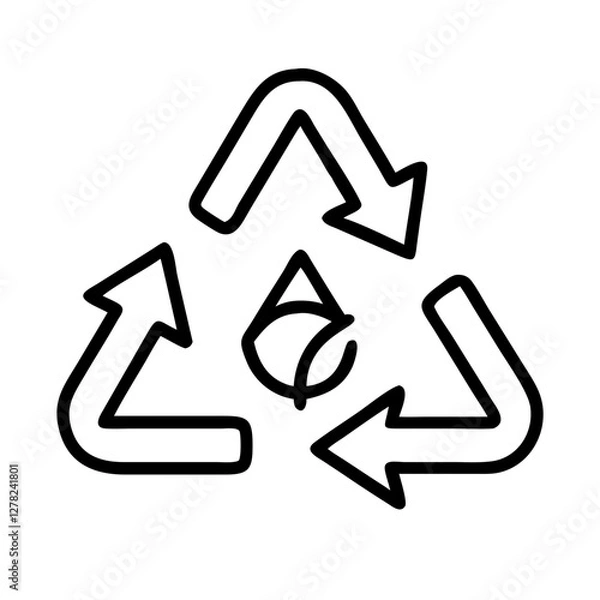 Fototapeta recycling icon, recycling line art - simple line art of recycling, perfect for recycling logos and icons