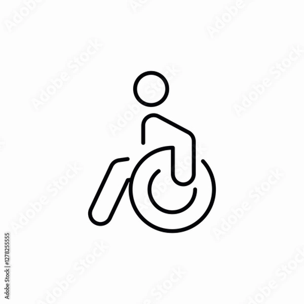 Obraz wheelchair accessibility disabled icon vector sign
