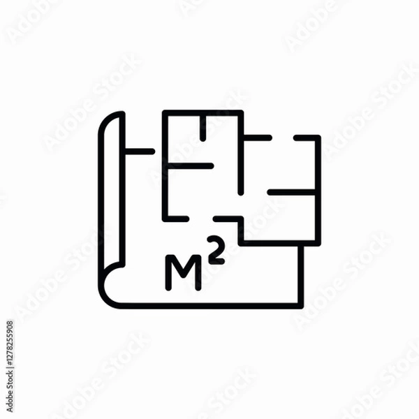 Obraz floor plan measure icon vector sign