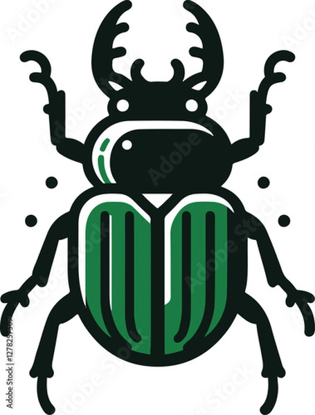 Fototapeta A simple  Beetle vector  style with white background