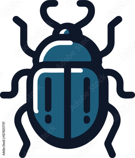 Fototapeta A simple  Beetle vector  style with white background