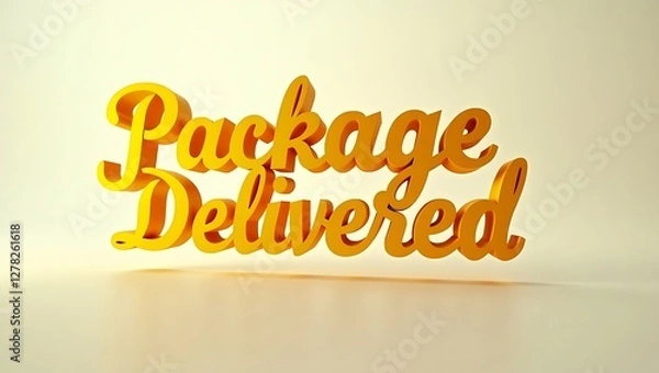 Fototapeta Package delivered message designed with bold typography on a simple background