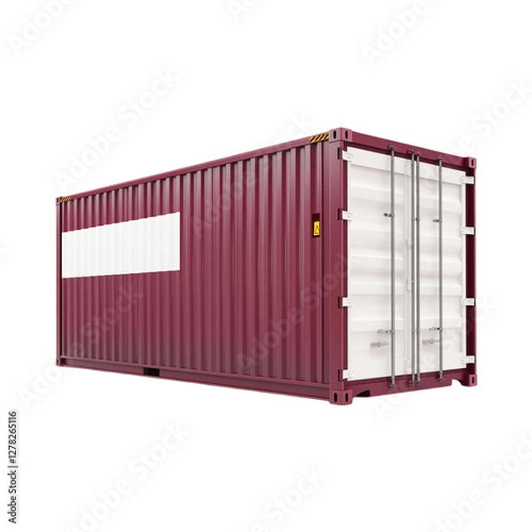 Fototapeta Maroon Cargo Container Ready for Shipment Global Trade and Logistics