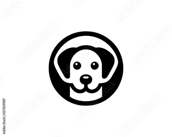 Obraz Circle Dog Head Logo Design Vector Illustration
