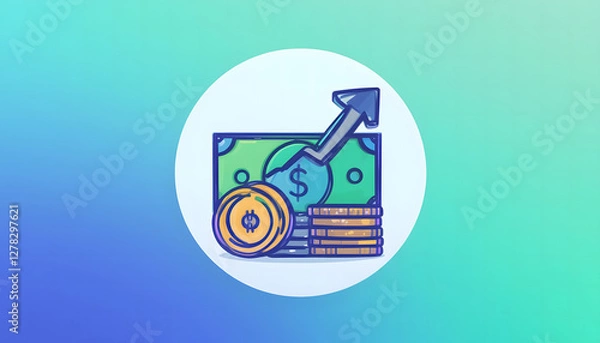 Fototapeta Abstract vector money design with dollar icons