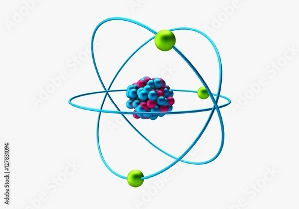 Obraz 3d rendering atom particle
