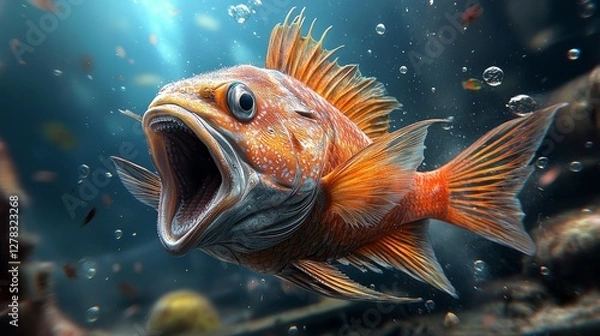 Obraz Unveiling the Fascinating Deep Sea Anglerfish: Nature's Master of Bioluminescent Lures and Intriguing Hunting Techniques