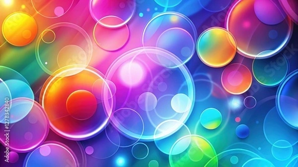Fototapeta Abstract Circle Backdrop: Colorful Geometric Design for Modern Presentations and Websites