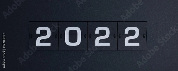 Obraz 3d rendering flip board year 2022