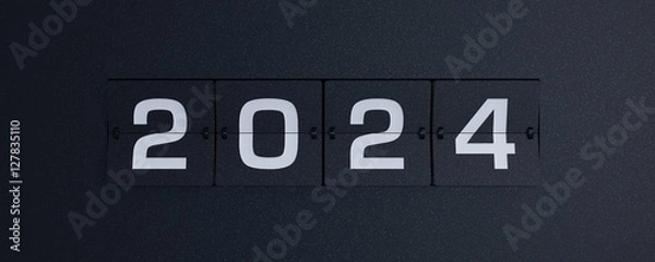 Obraz 3d rendering flip board year 2024