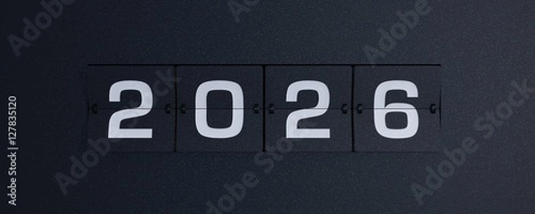 Obraz 3d rendering flip board year 2026