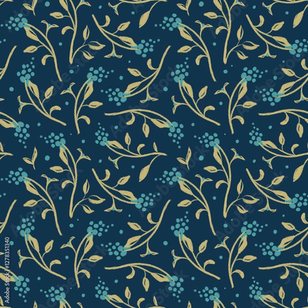 Obraz Floral abstract seamless pattern. Pastel botanical background. Plant natural design for wallpaper, textile, stationery.