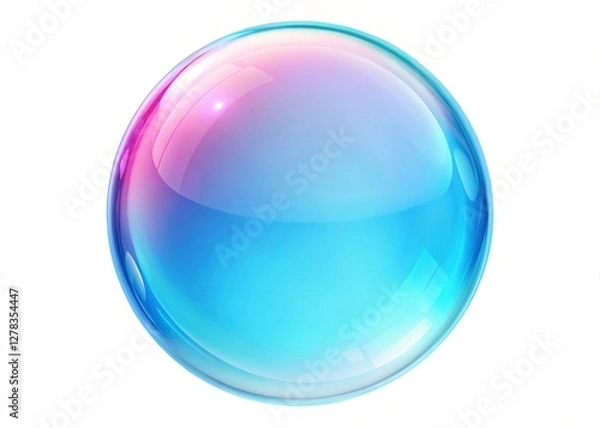 Obraz Translucent Light Blue Bubble with Pink Gradient - Abstract Background