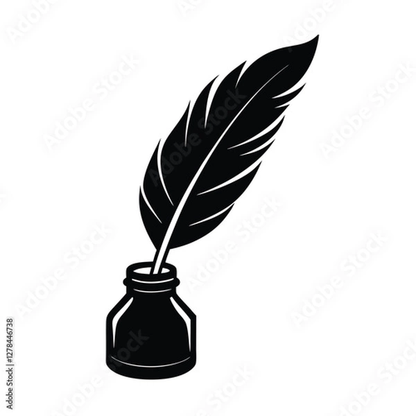 Fototapeta quill and inkwell