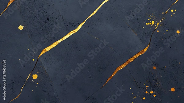 Fototapeta Elegant abstract concrete texture with gold inclusions for modern design