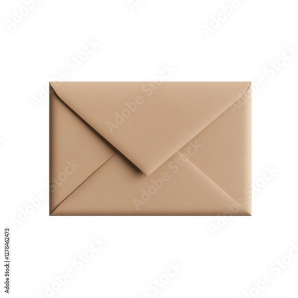 Fototapeta Tan envelope with flap design perfect for letters and important documents delivery