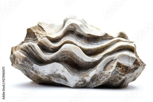 Fototapeta A large clam sitting on a white surface