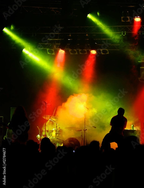 Obraz Farbenfrohes Konzert mit Silhoutette