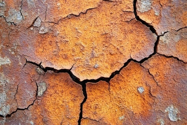 Fototapeta A close-up view of a crack in an old wall, suitable for use in stories about decay or neglect