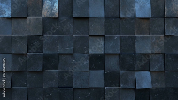 Fototapeta Modern interior design with matte slate ceramic tile texture