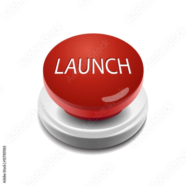 Fototapeta Launch button vector illustration