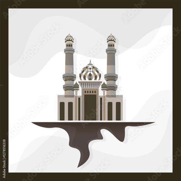Fototapeta Ramadan and Eid greeting cards design with creative mosque. Vector illustration