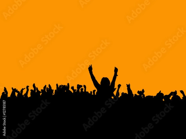 Obraz Silhouette eines Konzert-Publikums