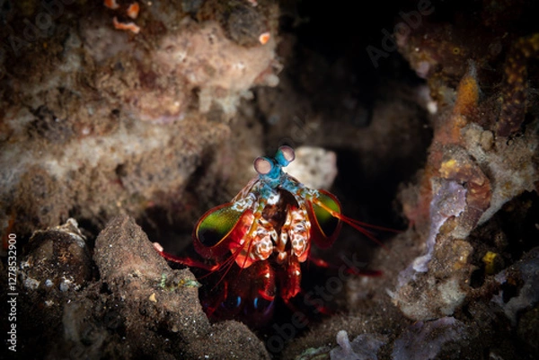 Obraz Peacock-, harlequin-, painted- or clown mantis shrimp, Odontodactylus scyllarus