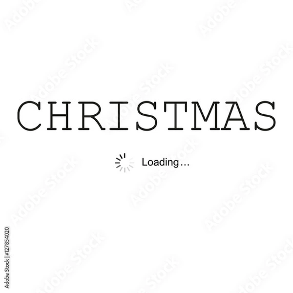 Fototapeta Happy New Year and Merry Christmas gift card. Vector illustration. Loading bar.