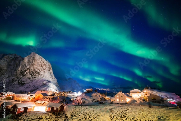 Obraz Aurora, Northen light show night sky at Norway