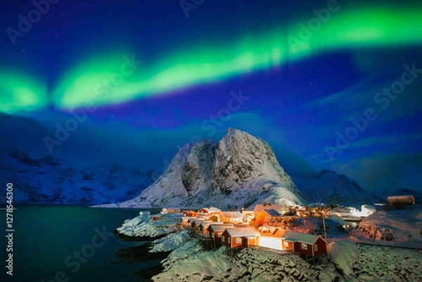 Obraz Aurora, Northen light show night sky at Norway