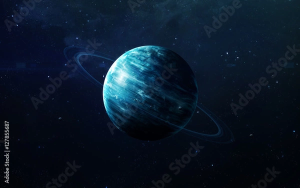 Obraz Uran - piękna grafika w wysokiej rozdzielczości przedstawia planetę Układu Słonecznego. Te elementy obrazu dostarczone przez NASA