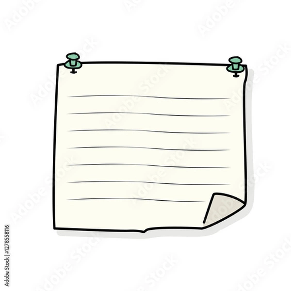 Obraz 봄의 형상을 한 귀여운 메모장 일러스트레이션