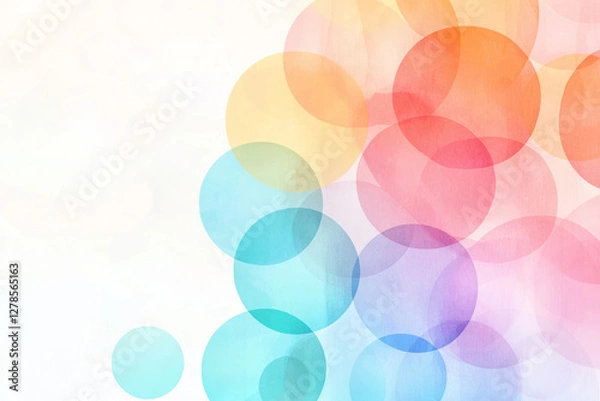 Obraz Faint pastel circles gathered in the corner of a neutral background, gradually dispersing into a