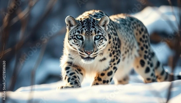 Obraz ow leopard in snow