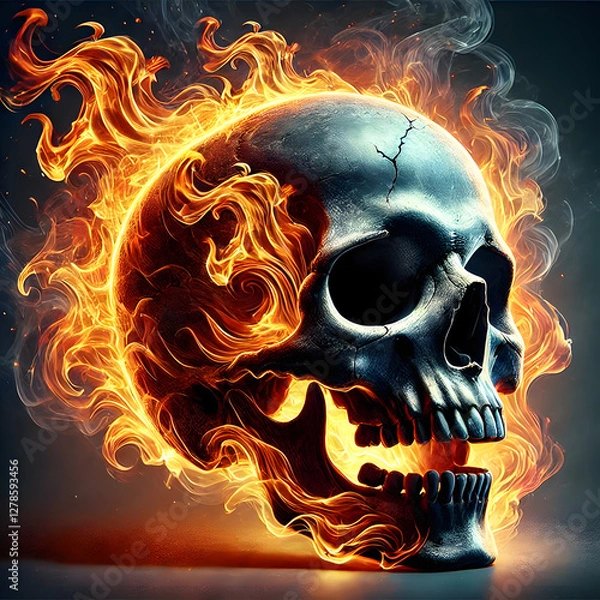 Obraz skull in flames