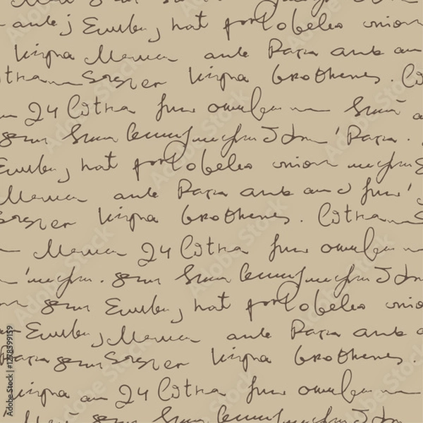 Fototapeta Handwritten abstract text illustration, vector script background