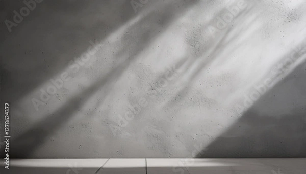 Fototapeta A neutral, blurred concrete texture background with subtle shadows, ideal for corporate presentations