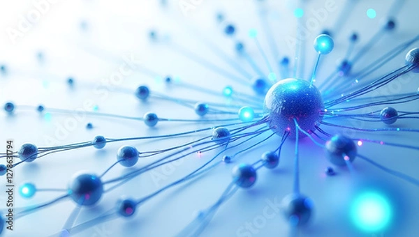 Fototapeta Futuristic Neural Network Concept – Artificial Intelligence & Brain Synapse Visualization.