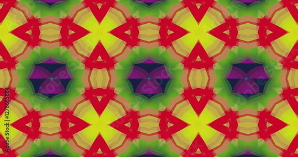 Obraz Image of kaleidoscope pattern changing on seamless loop background