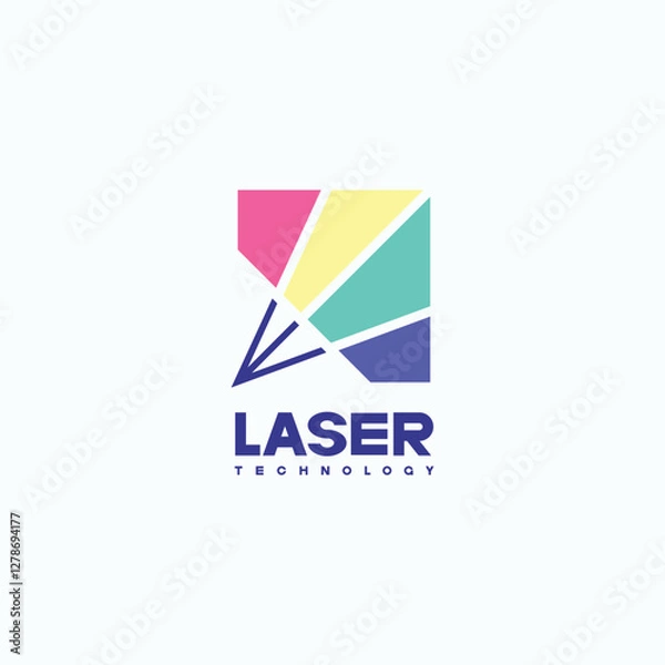 Fototapeta 
An illustration consisting of a schematic image of a prism through which light passes. Optics and laser technology